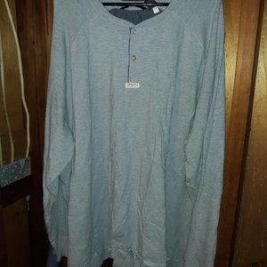 SEAN JOHN 4XB GREY LONG SLEEVE RUGBY STYLE SHIRT - 100% COTTON